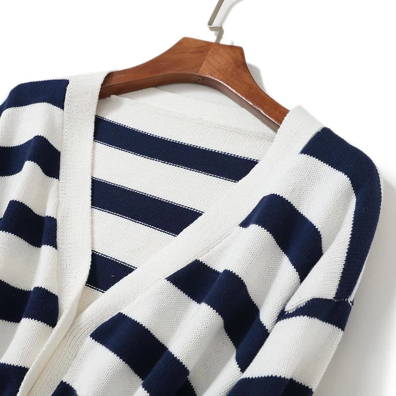 contrast stripe oversized cardigan-2